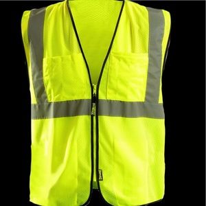 Men High Visibility Value Mesh 
Zipper Safety Vest,Mesh, Small / Medium, Yellow